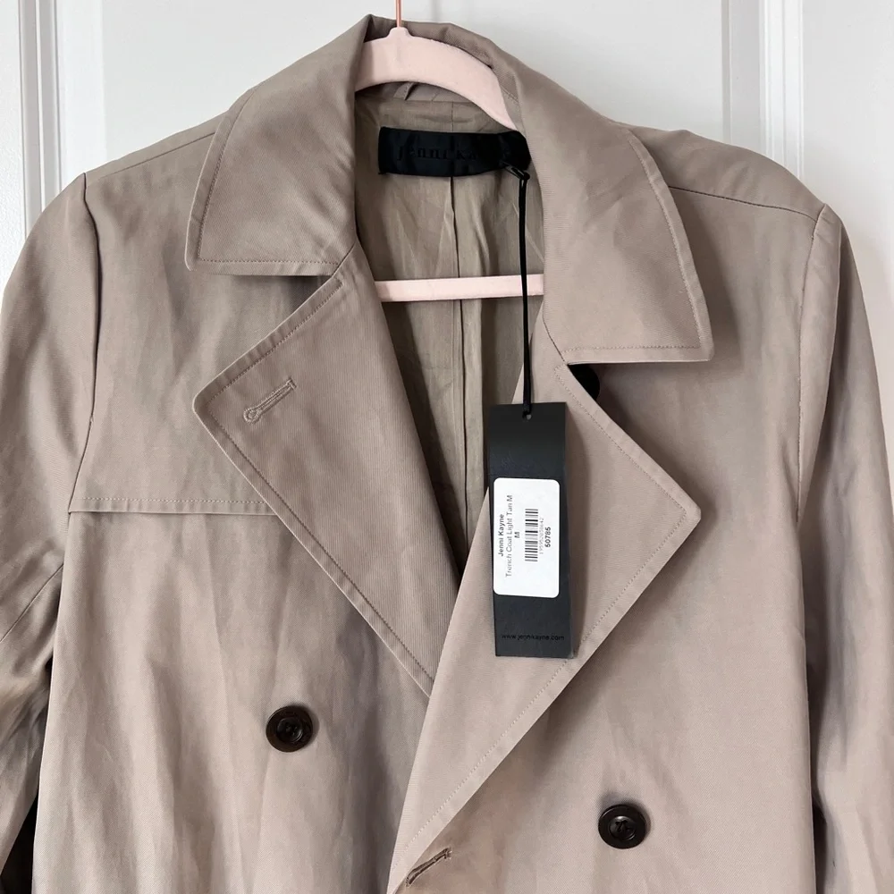 Jenni Kayne Women's Belted Cotton Blend Trench Coat‎ Light Tan Size Medium NWT
